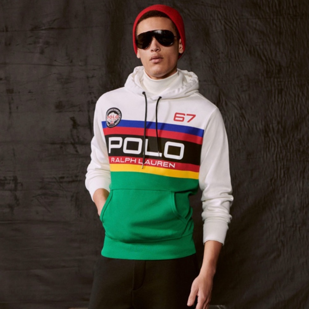 POLO RALPH LAUREN World Cup Racing Alpine Logo Striped Multicolor Hoodie - Picture 12 of 12